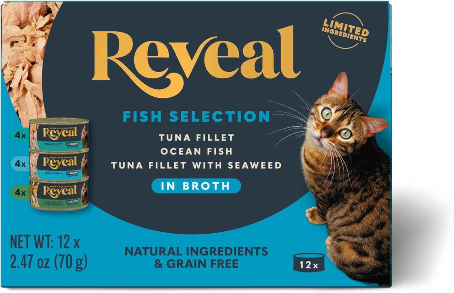 Natural Grain-Free Wet Cat Food - Reveal Fish Variety