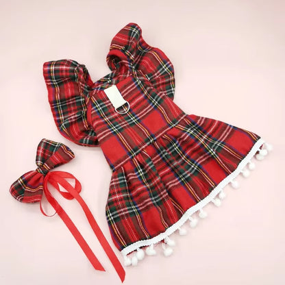 Festive Christmas Dog Dresses for Small Pets Cozy Collection - HuckMB Pet Supply