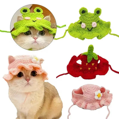 Handmade Cat Hat Accessory - Elastic Woven Cap for Pets - HuckMB Pet Supply