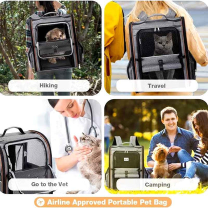 Durable Expandable Pet Backpack for Travel & Adventures
