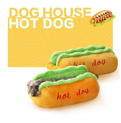 Hot Dog Design Pet Bed: Cozy Washable Lounger Dogs & Cats