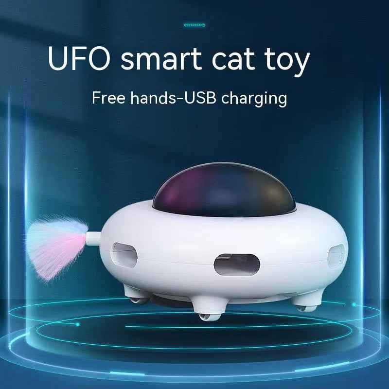WhirlPlay UFO Teaser: Smart USB Cat Feather Toy for Fun