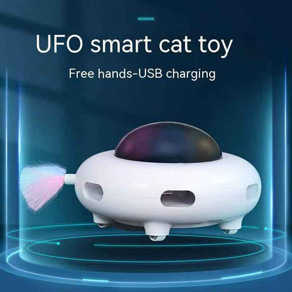 WhirlPlay UFO Teaser: Smart USB Cat Feather Toy for Fun