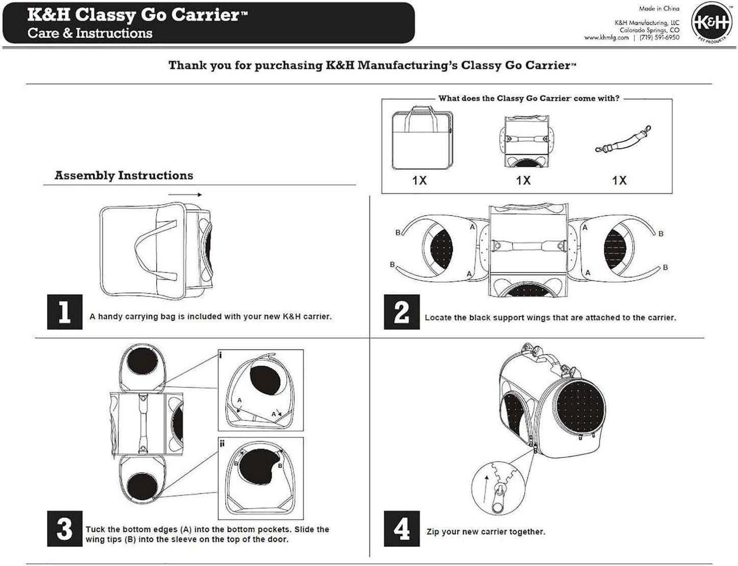 Classy Go Pet Carrier Medium - Durable, Comfortable Portable