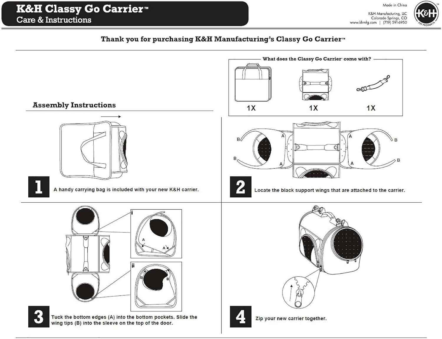 Classy Go Pet Carrier Medium - Durable, Comfortable Portable