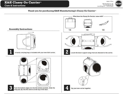 Classy Go Pet Carrier Medium - Durable, Comfortable Portable