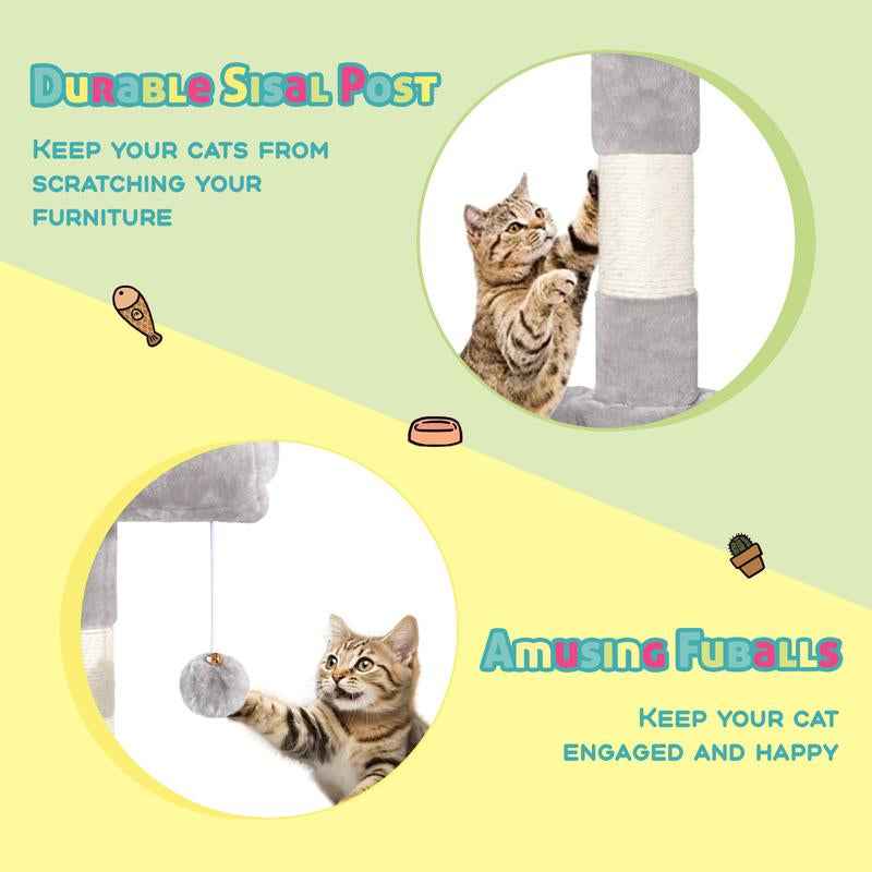 Corner Cat Tree Space Saver Indoor Cats