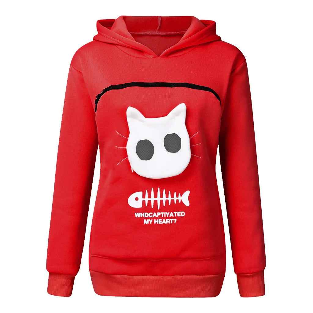 Cozy Cat Lover Hoodie with Pocket & Drop Shipping Benefits