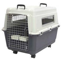 IATA Approved Plastic Dog Travel Crate with Wheels, Large