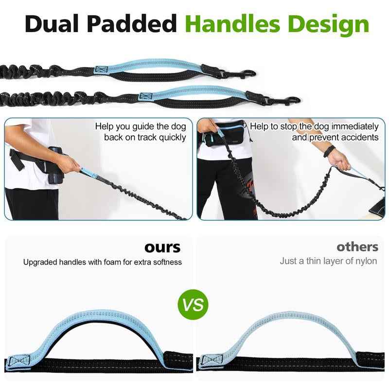 Hands-Free Dual Bungee Dog Leash: Walk Two Dogs Effortlessly