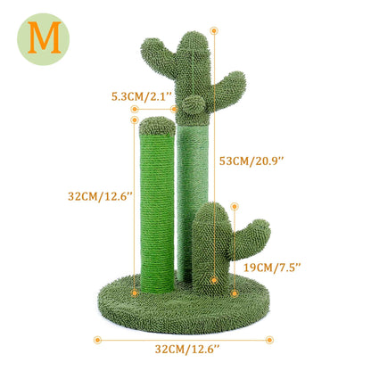 23" Cactus Cat Scratcher Post with Sisal Surface for Cats