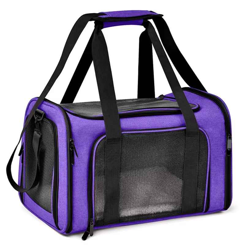 Portable Pet Travel Bag - Mesh Carrier for Cats & Dogs