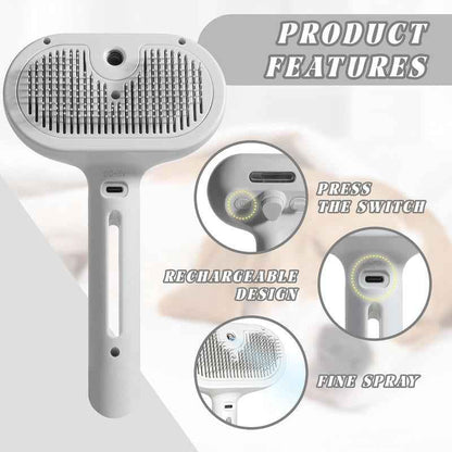 3 in 1 Pet Steam Brush: Grooming & Hair Removal