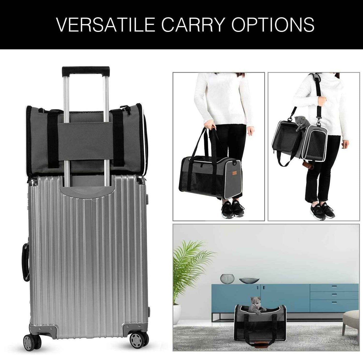 Airline Approved Soft-Sided Pet Carrier for Cats and Dogs