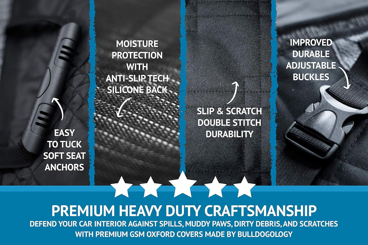 Waterproof Dog Car Seat Cover for SUVs - Backseat Protector - HuckMB Pet Supply