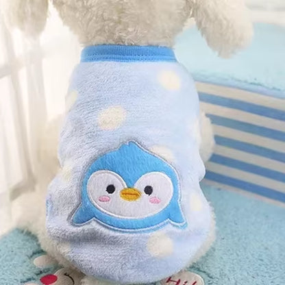 Winter Fleece Pet Clothes: Cartoon Jacket for Cats & Dogs - HuckMB Pet Supply