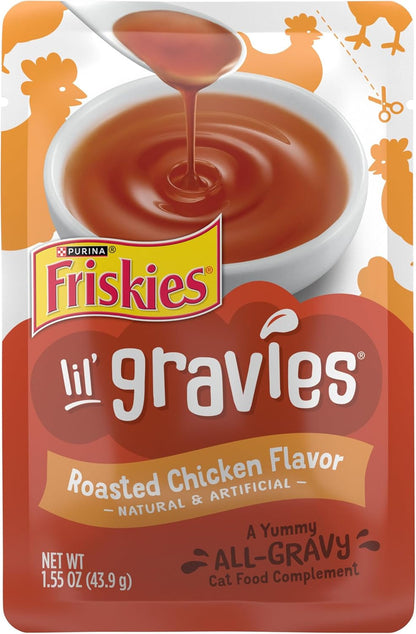 Friskies Roasted Chicken Cat Treats Pack - Gravy Pouches - HuckMB Pet Supply