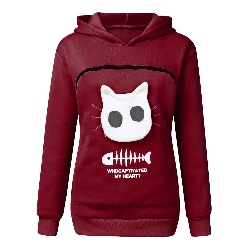 Cozy Cat Lover Hoodie with Pocket & Drop Shipping Benefits