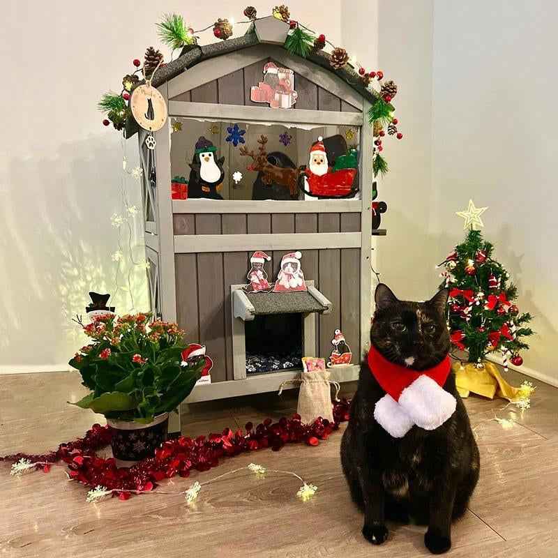 Outdoor Cat House for 2-3 Cats