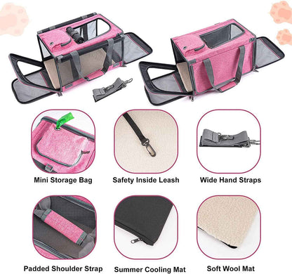 Large Pet Carrier for Travel: Soft-Sided Cat & Dog Carrier