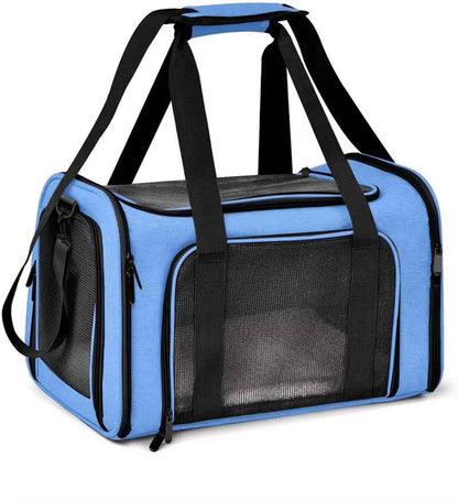 Portable Pet Travel Bag - Mesh Carrier for Cats & Dogs
