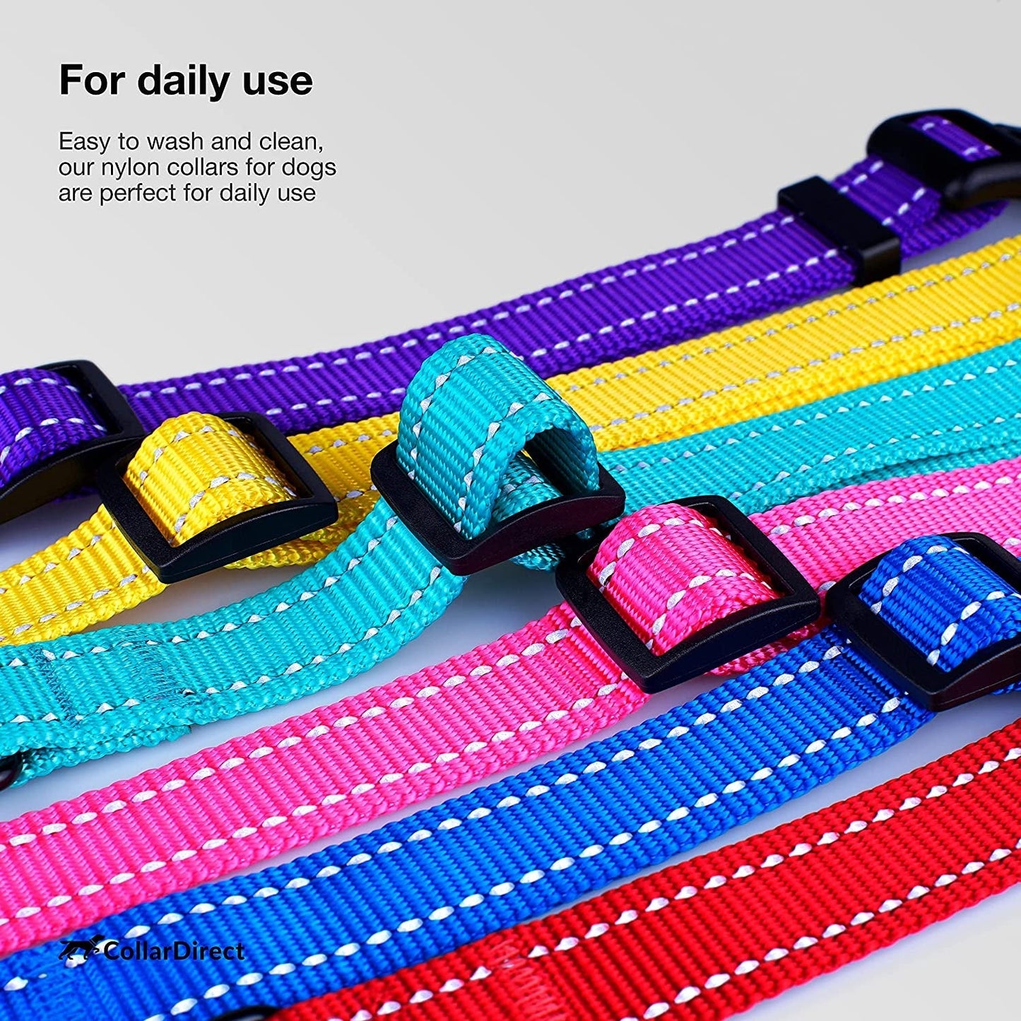 Reflective Nylon Dog Collar with Quick Release for All Sizes - HuckMB Pet Supply