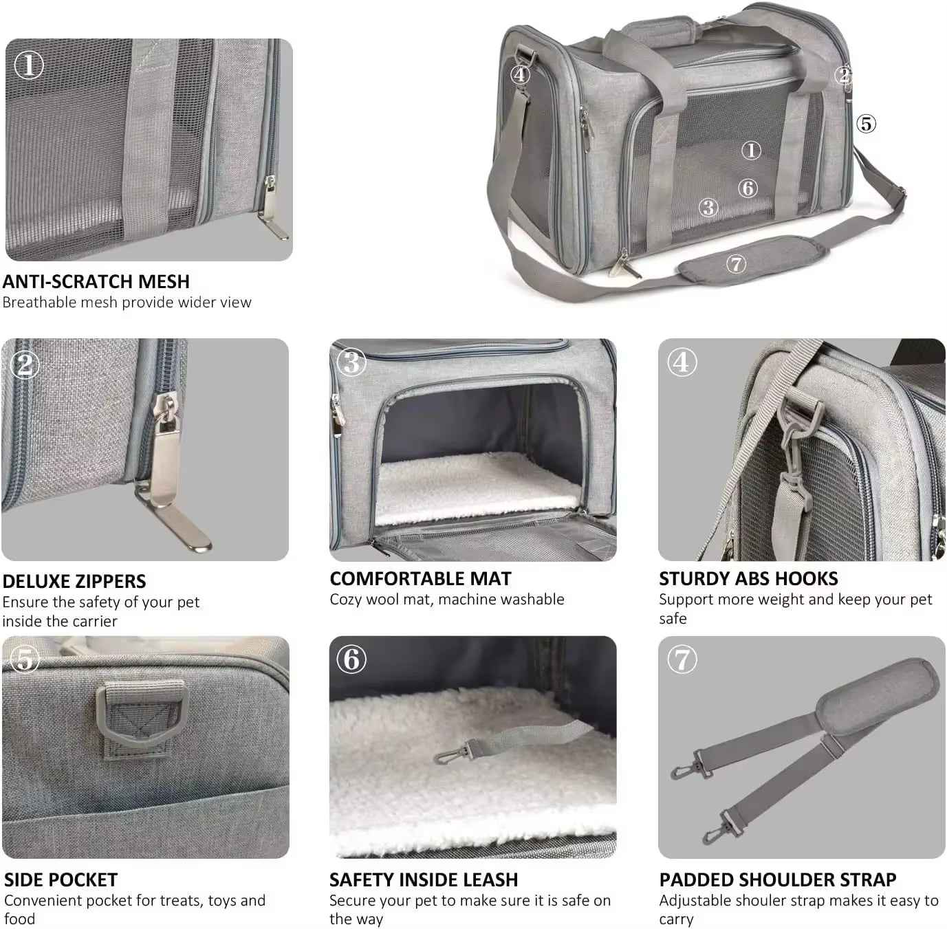 Portable Pet Travel Bag - Mesh Carrier for Cats & Dogs