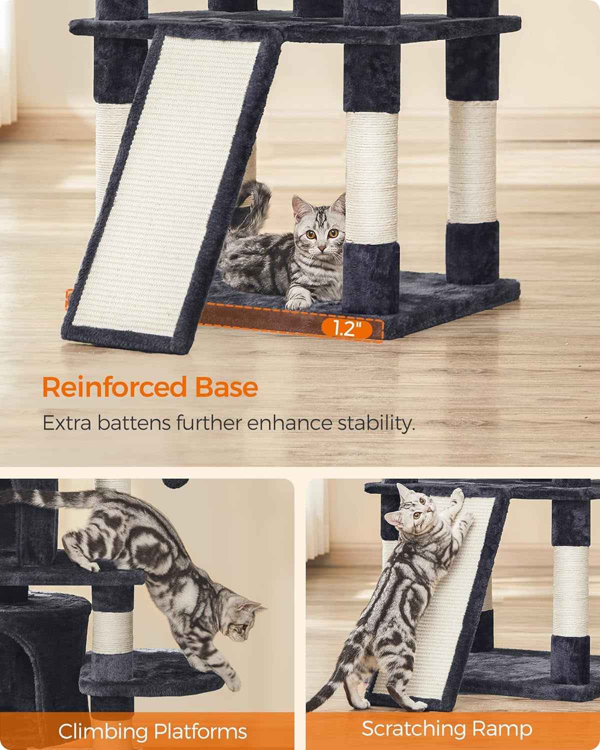 67-Inch Cat Tree: Multi-Level Fun for Large Cats