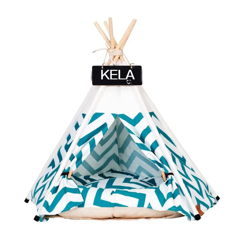 Portable Pet Tent House: Stylish Teepee Cat Bed with Cushion - HuckMB Pet Supply