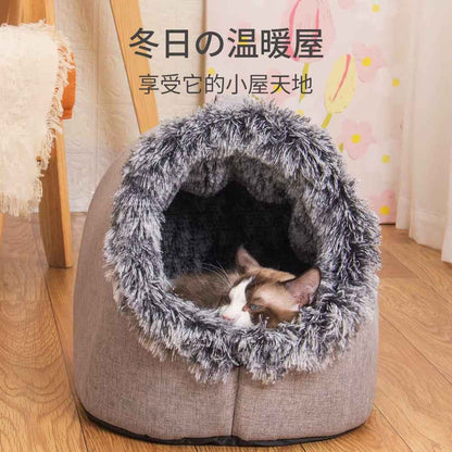 WarmNest Cozy Cave: Self-Warming Tent Bed for Cats and Dogs