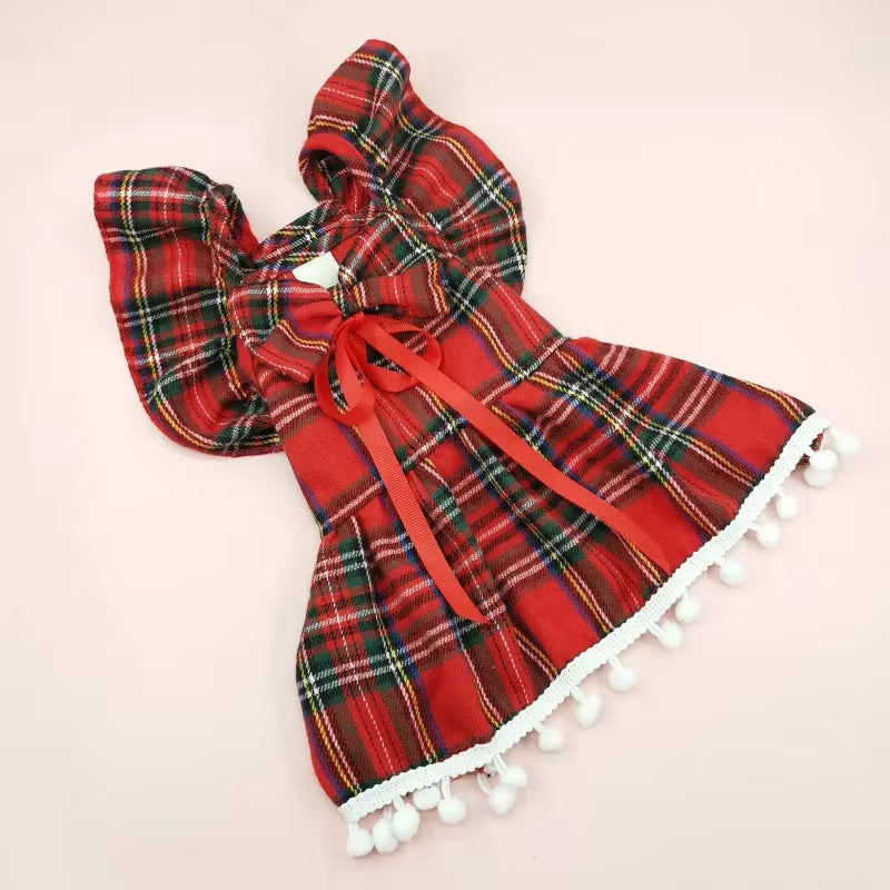 Festive Christmas Dog Dresses for Small Pets Cozy Collection - HuckMB Pet Supply