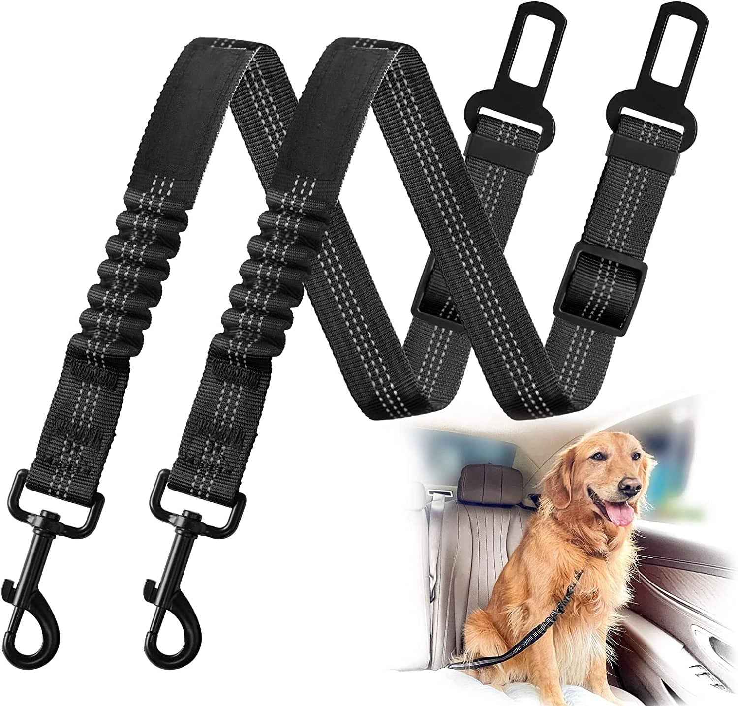 Adjustable Elastic Dog Car Seat Belt for Pet Travel Safety