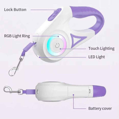 GlowPaw LED Retractable Pet Leash
