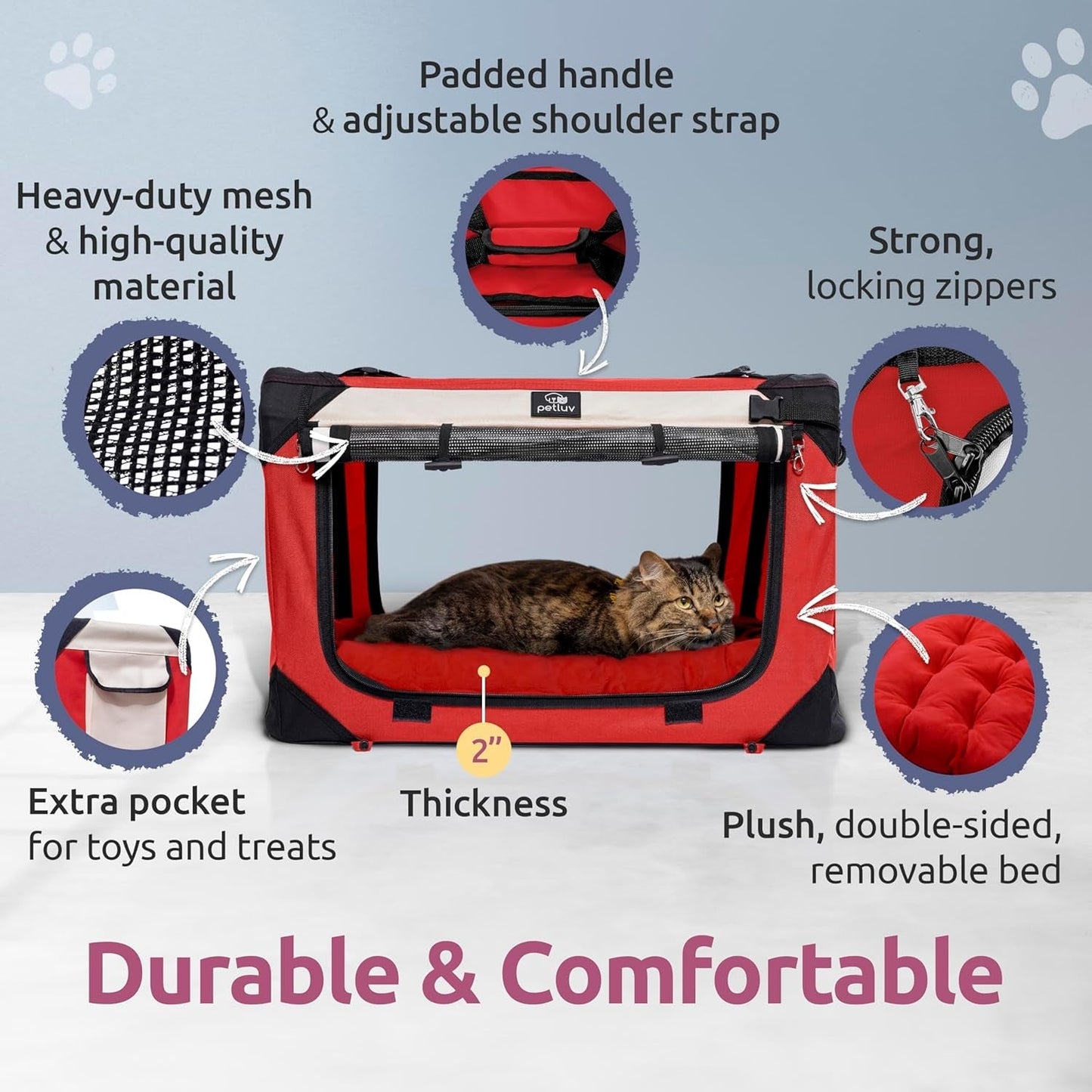 Large Soft-Sided Pet Carrier for Cats & Medium Dogs - Travel - HuckMB Pet Supply
