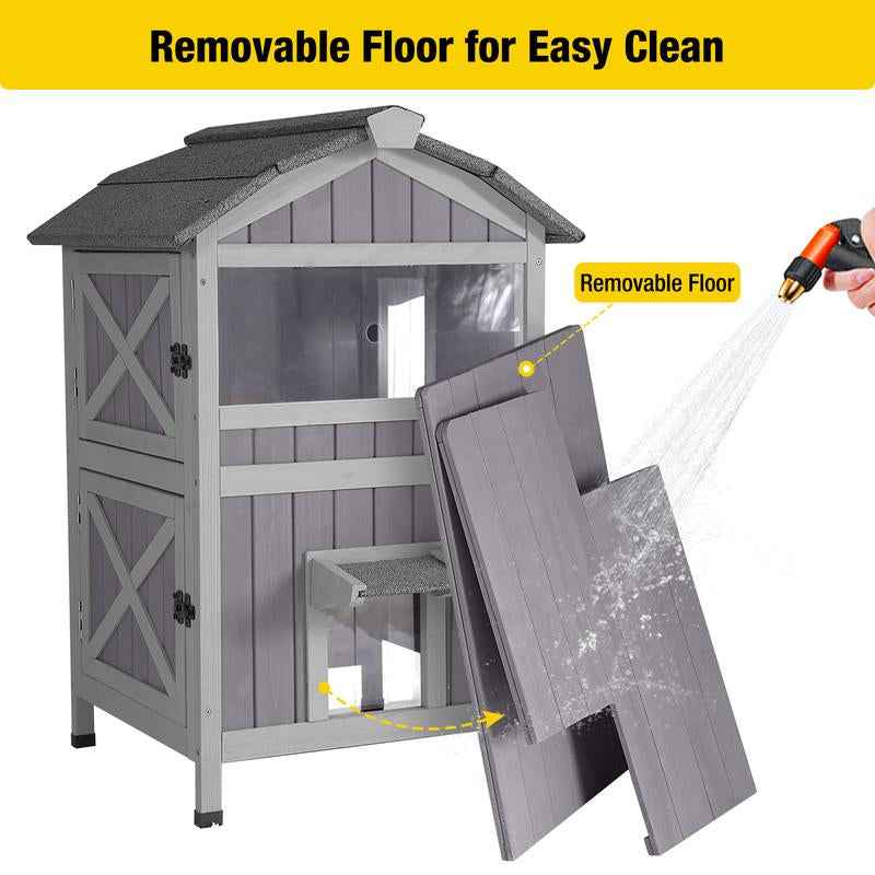 Outdoor Cat House for 2-3 Cats