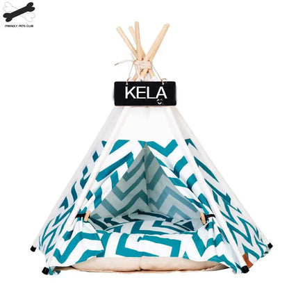 Portable Pet Tent House: Stylish Teepee Cat Bed with Cushion - HuckMB Pet Supply