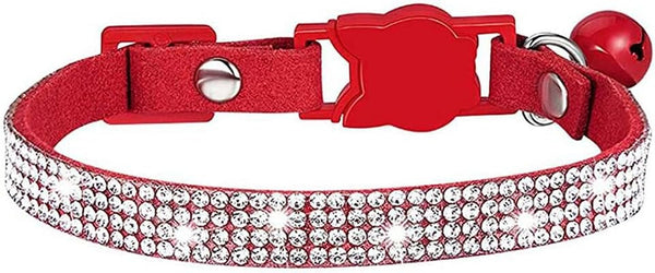 Velvet Rhinestone Pet Collar: Bling & Comfort - HuckMB Pet Supply