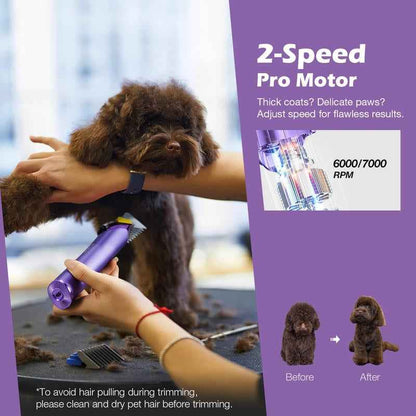 Cordless Dog Grooming Clippers with 5-in-1 Adjustable Blades
