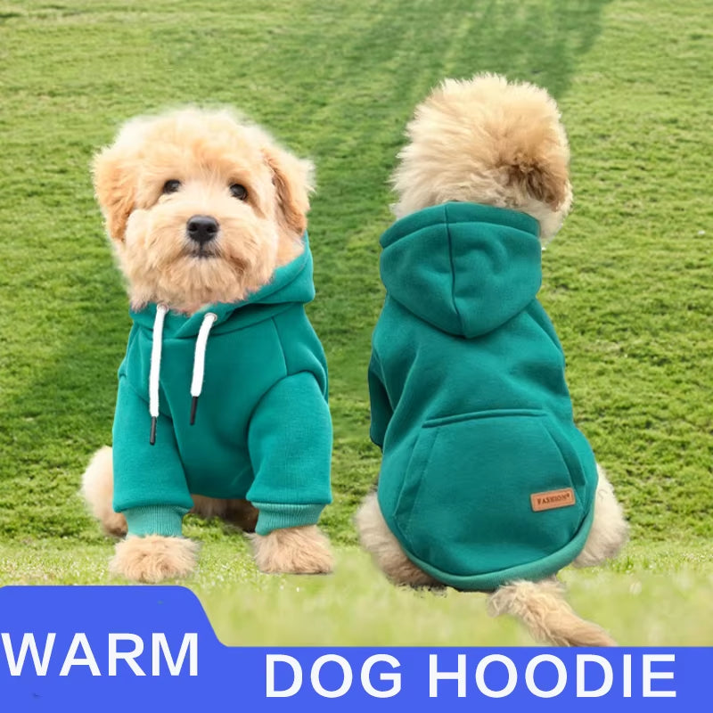 Warm Fleece Pet Hoodie: Cozy Dog & Cat Clothing for Outdoors - HuckMB Pet Supply