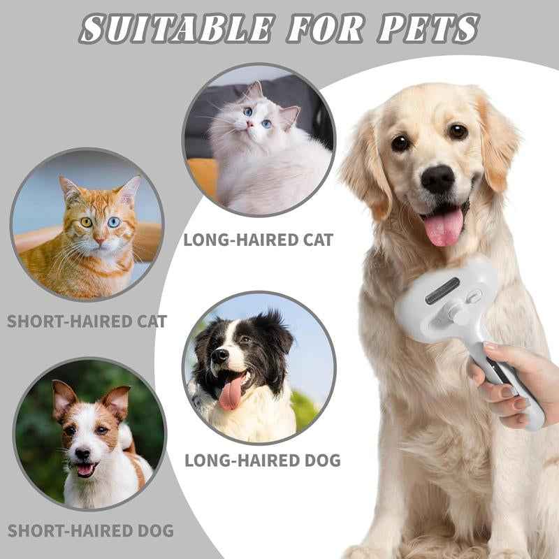 3 in 1 Pet Steam Brush: Grooming & Hair Removal