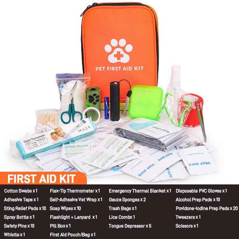 Comprehensive Pet First Aid Kit for Dogs and Cats Emergency