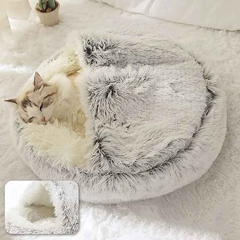Cozy Winter Pet Bed for Cats and Small Dogs