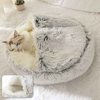 Cozy Winter Pet Bed for Cats and Small Dogs