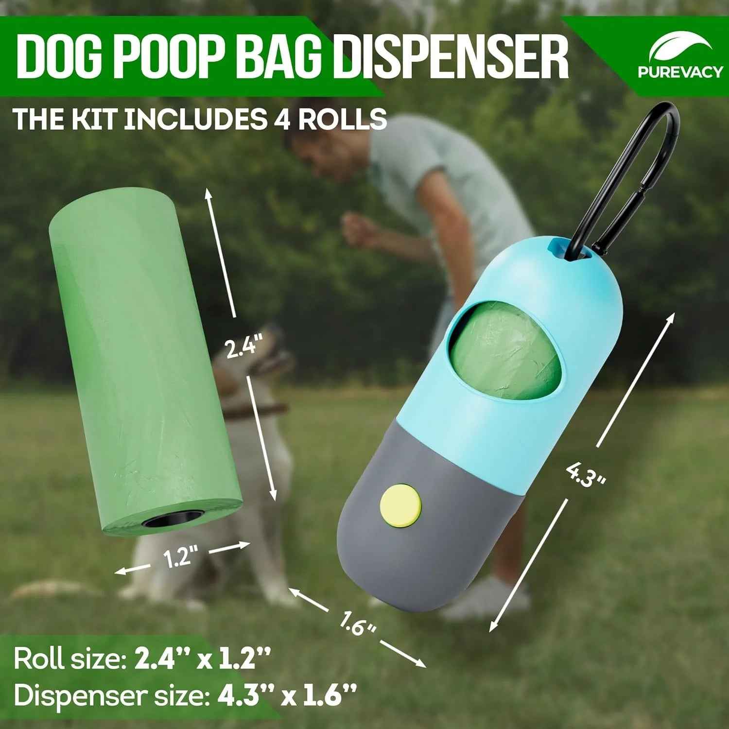 Dog Poop Bag Dispenser with Flashlight