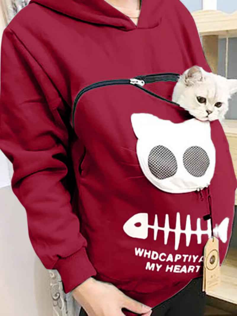 Cozy Cat Lover Hoodie with Pocket & Drop Shipping Benefits