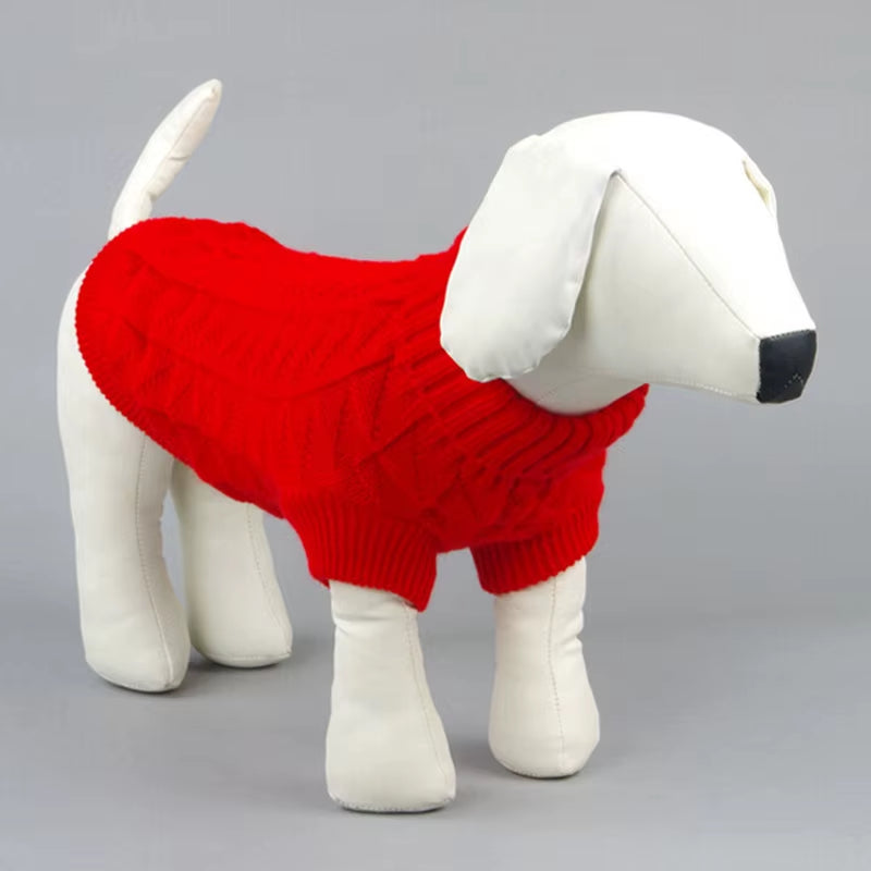 Warm Winter Pet Sweater for Small Dogs - Knitted Dog Coat - HuckMB Pet Supply