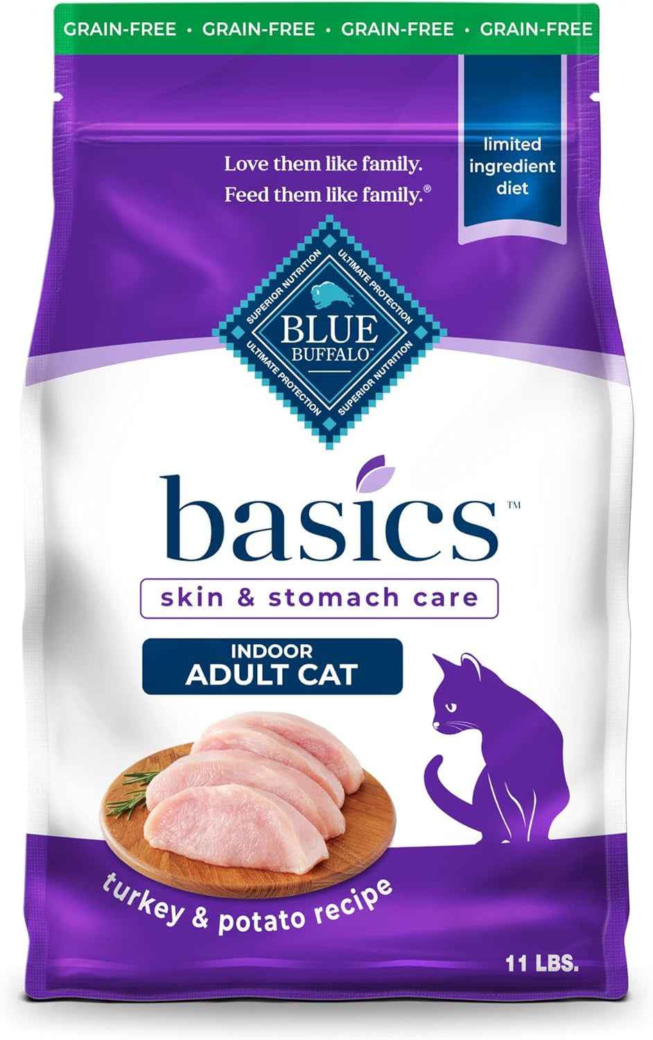 Blue Buffalo Grain-Free Dry Cat Food: Digestive Health