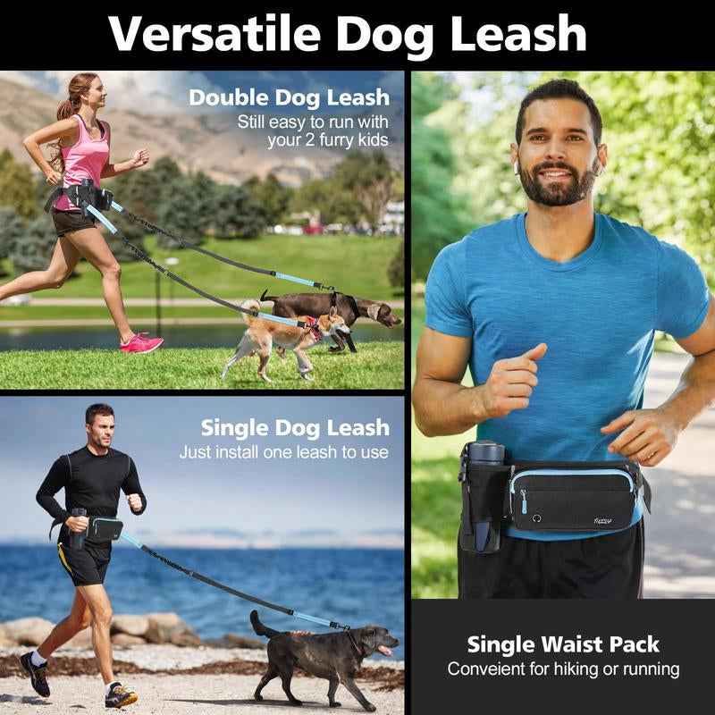 Hands-Free Dual Bungee Dog Leash: Walk Two Dogs Effortlessly