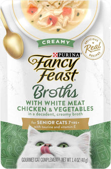 Purina Fancy Feast Senior Cat Broth Toppers White Chicken