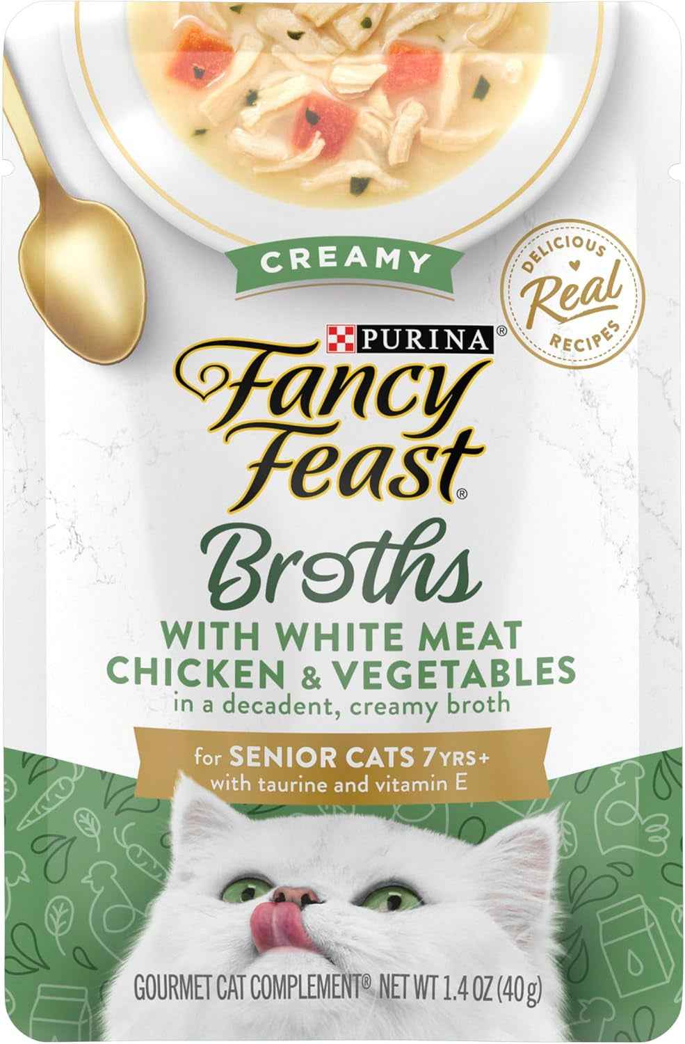 Purina Fancy Feast Senior Cat Broth Toppers White Chicken
